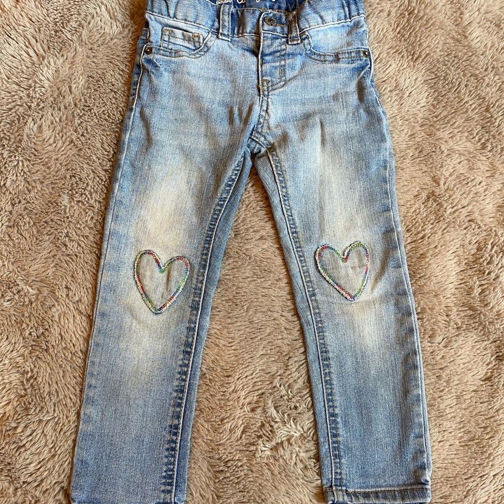 Cat & Jack Heart Knee Patched Skinny Jeans